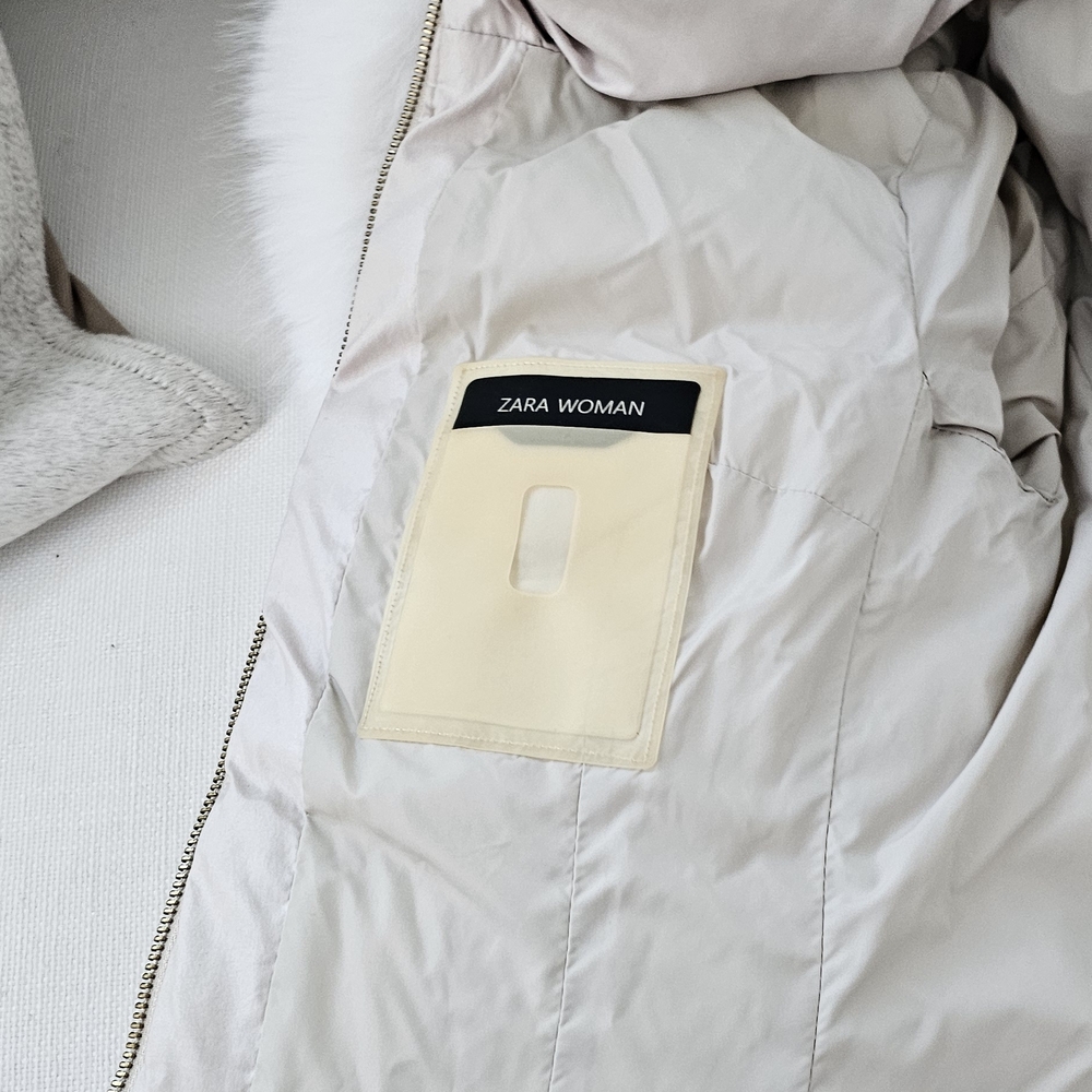 Zara Women's Quilted Puffer Jacket Down Filled with Belt - Picture 9 of 12